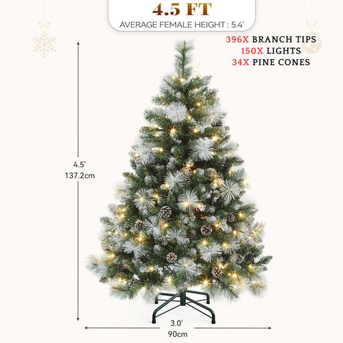 Frosted Fir Christmas Tree with Lights