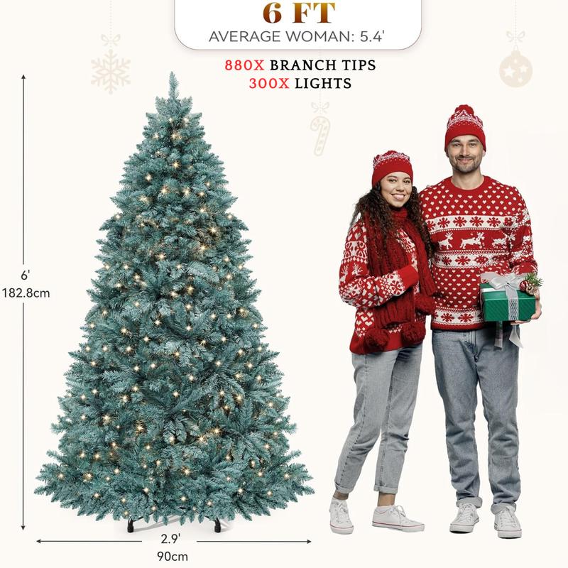 Frosted Fir Christmas Tree with Lights