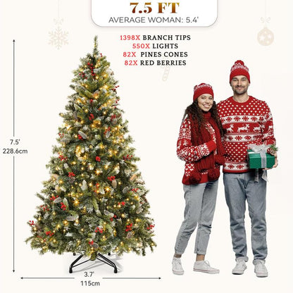 Frosted Fir Christmas Tree with Lights