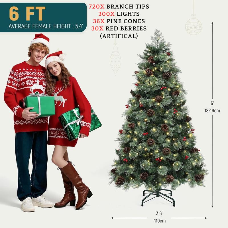 Frosted Fir Christmas Tree with Lights