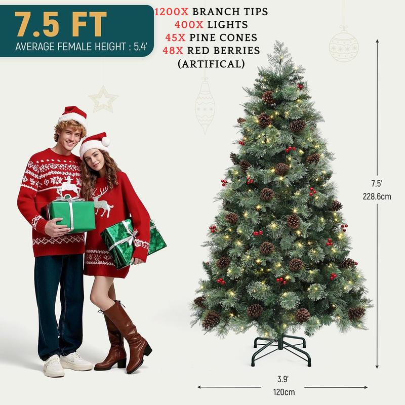 Frosted Fir Christmas Tree with Lights