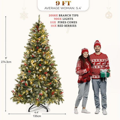 Frosted Fir Christmas Tree with Lights